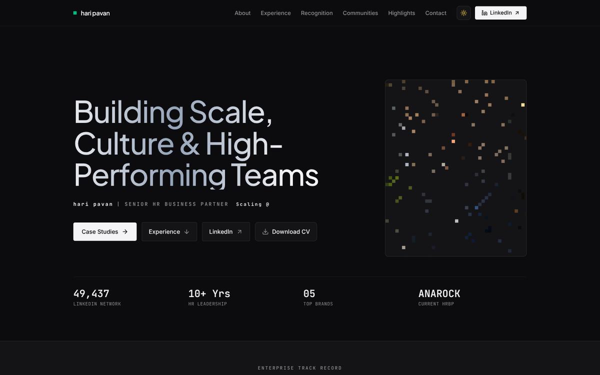 hrpavan.com hero: Building Scale, Culture and High-Performing Teams